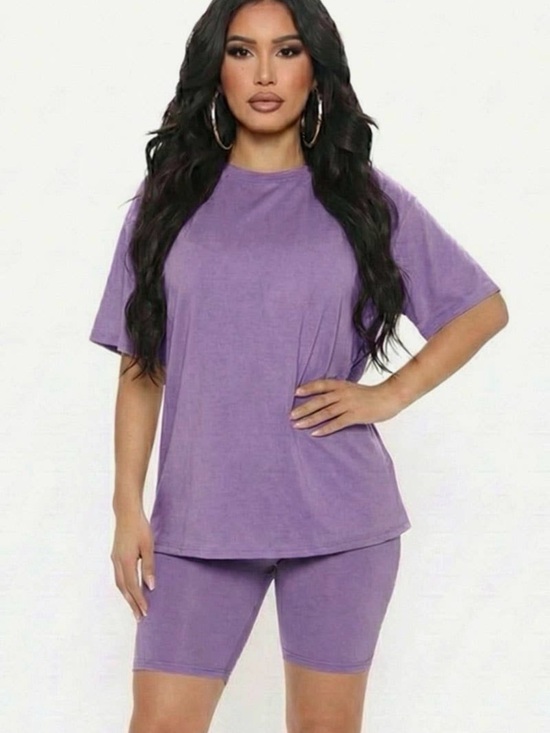 Capella Apparel Pants - Casual Women's Two-Piece Pantsuit in Lavender